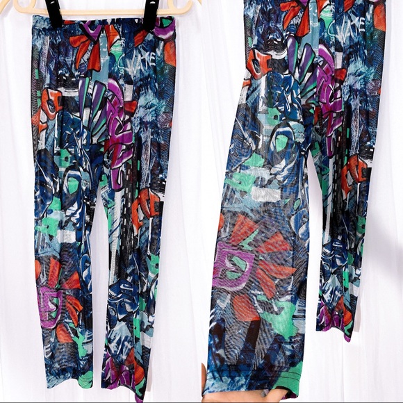 Pants - (SALE) Multicolor Pattern Capris Leggings Sheer 20"-30"